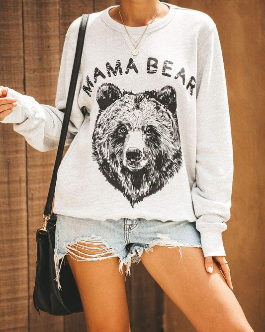 Womens Mama Sweatshirt Crewneck Loose Fit Soft Cute Long Sleeve Tops Ladies Graphic Casual Fall Mom Shirts